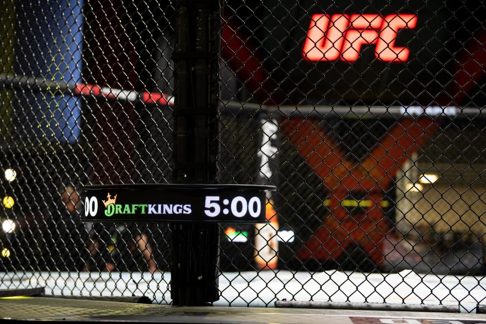 UFC octagon with DraftKings betting clock
