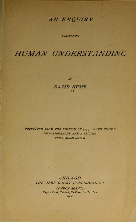 Title page, David Hume's An Enquiry Concerning Human Understanding